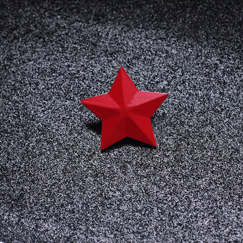 新款烤漆红五角星徽章帽徽帽章胸针复古怀旧5角红色五星金属徽章定做