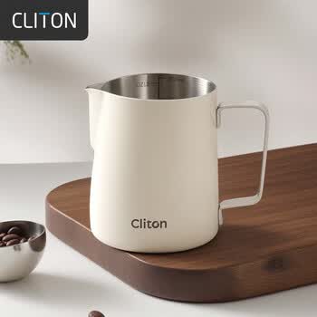 CLITON咖啡拉花杯鹰嘴意式拉花缸304不锈钢打奶泡杯带刻度打奶缸350ml