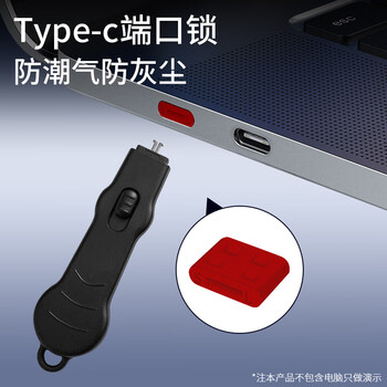 索厉 TYPE- C端口锁物理安全锁接口锁 可拆卸带钥匙 接口防盗防尘/工具3把+白色塞子50个装/20523