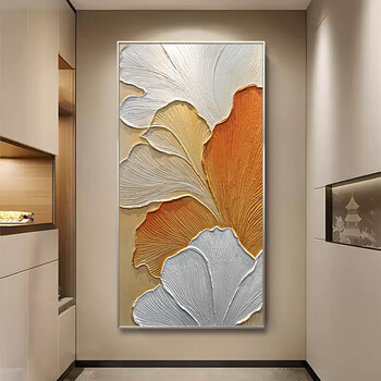 ZX.纯手绘《妙笔生花》｜肌理抽象花卉油画客厅玄关现代简约挂画