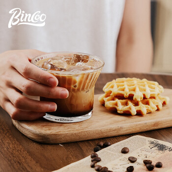 Bincoo美式咖啡杯玻璃杯咖啡dirty竖纹下午茶夏天冰美式手冲杯