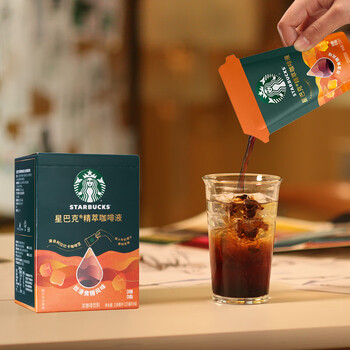 星巴克（Starbucks）0糖0脂即享黑咖啡 精萃咖啡液丝滑焦糖25ml*6杯 冷热秒溶