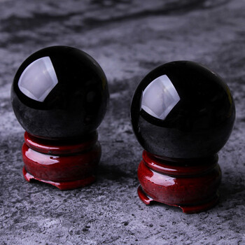 冠莎 乌金黑曜石圆球摆件家居办公摆设实心黑石球原矿石超大黑球