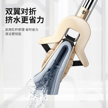 五月花海绵拖把28cm免手洗胶棉吸水拖布拖地墩布家用一拖净共2个胶棉头