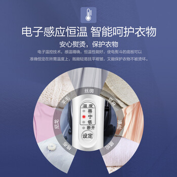 松下（Panasonic）电熨斗家用手持无线蒸汽熨烫挂烫机 智能三档恒温控温自动断电底座 NI-WL65-H 白色