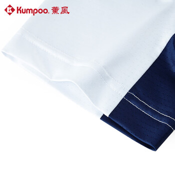 薰风（KUMPOO）羽毛球服男女透气速干舒适休闲训练服K241M-1037 蓝色（男款）M