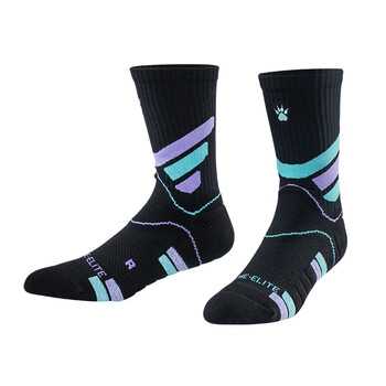 卡尔美（KELME）篮球袜男夏季中长筒专业实战精英篮球袜运动袜子 黑色 均码