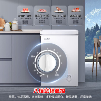 容声(Ronshen)100升小冰柜减霜家用冷藏冷冻两用一级能效卧式冷柜顶开门母乳存放小冰箱BD/BC-100MB 容声(Ronshen)100升小冰柜减霜家用冷藏冷冻两用一级能效卧式冷柜顶开门母乳存放小冰箱BD/BC-100MB