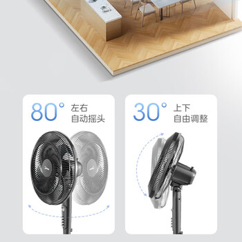 美的（Midea）电风扇 家用卧室七叶落地扇高度可调节能 立式摇头风扇 FSA40SXB