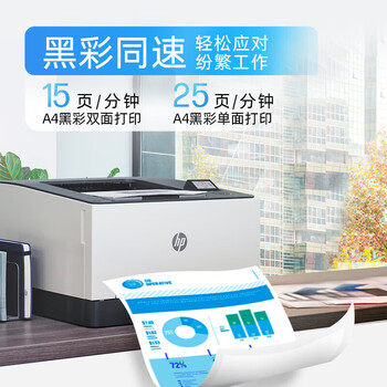 惠普（HP）3288dw A4彩色无线单功能激光打印机 自动双面打印机 学生家用办公 微信打印