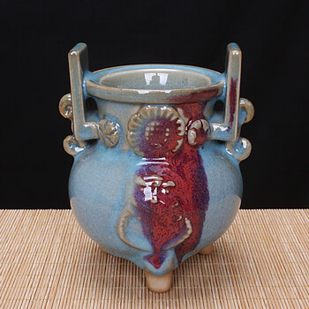 钧窑三足炉- 京东