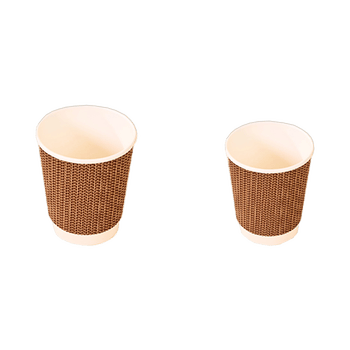 巴比客纸杯一次性杯子咖啡杯加厚无盖茶水饮料杯家用商务瓦楞270ml*25只