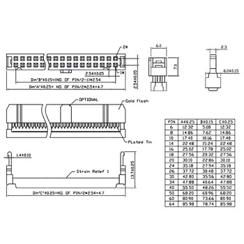 汇君 2.54MM间距FC压线头IDC牛角插头扁平LED屏连接器 2.54MM FC-10P【10套】