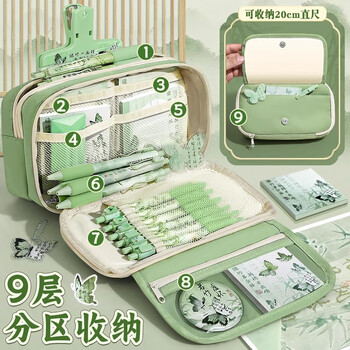 名遇国风笔袋高颜值大容量小学生初中生古风文具袋文具盒男女孩铅笔盒国风文具套装生日礼物开学礼物