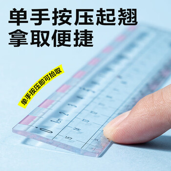 得力（deli）15cm高透系列高考祝福礼物中考学生直尺三角尺量角器绘图组合套尺4件套开学必备文具