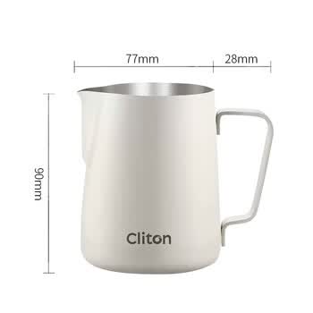 CLITON咖啡拉花杯鹰嘴意式拉花缸304不锈钢打奶泡杯带刻度打奶缸350ml