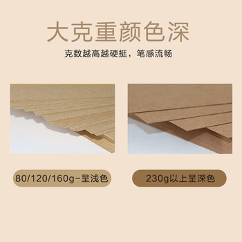 科朗鑫盛 KL-NP117 牛皮纸书皮纸绘图绘画纸打印纸封面纸凭证封面纸牛皮纸封面A4 160g【100张】