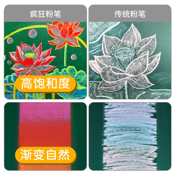 众未（JONEVEE）黑板报专用彩色粉笔36色72支/盒 颜色鲜艳显色无尘无毒儿童绘画教学教师专用非水溶性ZWCK-6723