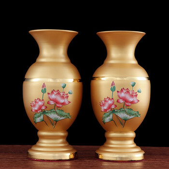 七宝莲佛前花瓶佛堂供佛家用观音净瓶佛前插花客厅纯铜合金花瓶供瓶摆件8寸 高19厘米 个 图片价格品牌报价 京东