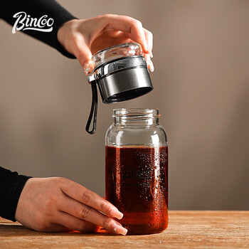 Bincoo玻璃冷萃杯冷泡壶咖啡杯冷泡瓶水杯子家用便携带滤网冰美式