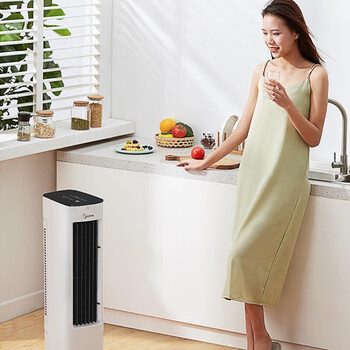 美的（Midea）冷风扇 家用办公室遥控定时空调扇低音落地水冷塔扇蒸发式冷风扇大风量 ACA10XBR