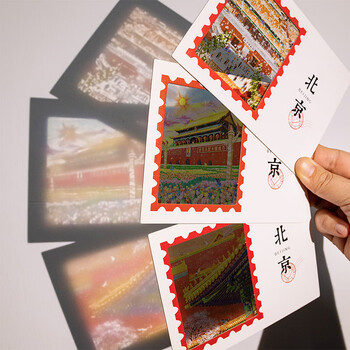 优学库透光明信片复古文艺光影透卡高颜值女孩学生读书页 天坛 伴手礼