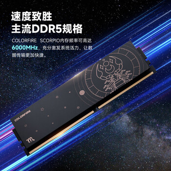 COLORFIRE七彩虹32GB(16G*2)6000 DDR5 台式机内存条 天蝎座 马甲条 C38