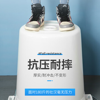 HUIHUADU特厚食品级大号储水桶家用白色塑料桶牛筋桶特厚款120L-带盖
