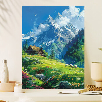 油彩画[模写] 宝藏湾数字油画diy蝴蝶邮票高难度填色画解压油画填充装饰画挂画