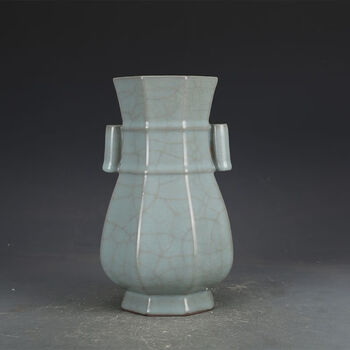 中国美術品、青瓷貫耳瓶、宋代官窑。美品貴重珍品。 贯耳瓶瓷器价格报价行情- 京东