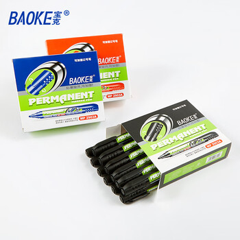 宝克（BAOKE）MP2903A可加墨粗头物流笔油性记号笔大头笔 红色 12支装