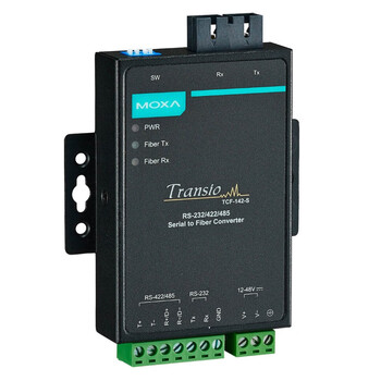 MOXA TCF-142-S-SC  工业级RS-232/422/485 转光纤转换器 单模SC