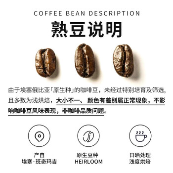 LUJIAZUI鹿家嘴埃塞俄比亚瑰夏意式精品美式咖啡豆阿拉比卡中深烘焙250g