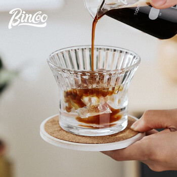 Bincoo美式咖啡杯玻璃杯咖啡dirty竖纹下午茶夏天冰美式手冲杯