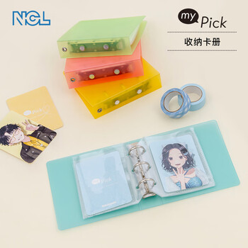 Nakabayashi仲林日本相册收纳卡册10枚20张L型活页夹相册本成长记录纪念册相册diy照片书 黄色 MP-PLY-200-Y
