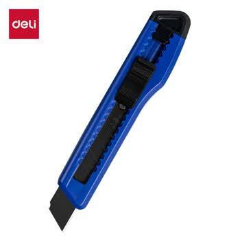 得力（deli）黑刃防锈大号美工刀片/裁纸刀片 便携经典办公用品 蓝色2001H