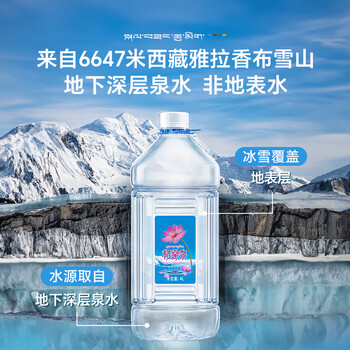 格桑泉西藏雪山天然水4L*4瓶整箱 大桶泡茶水高锶弱碱性大桶装饮用水