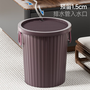 五月花茶水桶干湿分离 茶渣桶 加厚废水桶 茶盘排水桶茶叶不带排水管