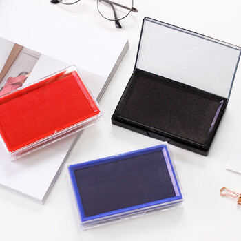 得力/Deli印台印泥红色印尼快干印章印油印章按手印工具印泥盒9893红色*1个 得力/Deli印台印泥红色印尼快干印章印油印章按手印工具印泥盒9893红色*1个