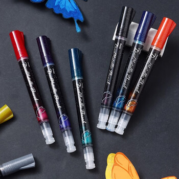 派通（Pentel ）双色闪光科学毛笔 美术绘画书法软毛笔XGFH-DFX 闪光橙