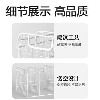 得力（deli）金属桌面书立架 防锈铁线 办公桌文件架置物架 桌面收纳架/盒/书架 TB100白