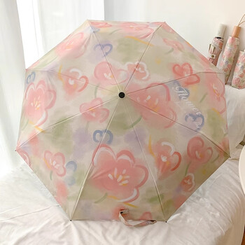 八海鸟防晒伞自动晴雨两用隔热雨伞太阳伞便捷防紫外线遮阳五折自动