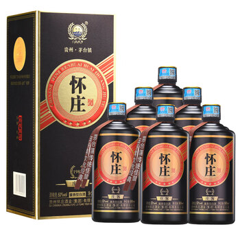 白酒 375ml 53%アルコール　1本 怀庄之醉酱香型白酒53度165ml小瓶试喝三星品鉴酒53度装整件