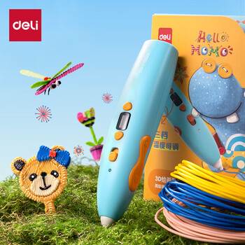 得力小怪兽3D打印笔无线低温高效续航可调节温度涂鸦绘画笔DIY启蒙玩具儿童生日圣诞开学礼物赠3色耗材