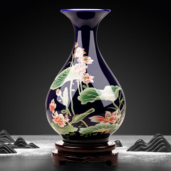 1053  中国　景泰藍　七宝　琺瑯　花瓶　2客　時代物 景泰蓝蝶恋花高足天球瓶 Vintage Chinese Cloisonne Wintersweet