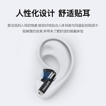 飞利浦飞利浦 无线蓝牙5.3手机通话降噪运动跑步重低音音乐耳TAT1168【黑色】