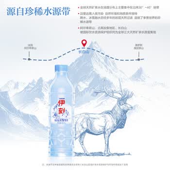 伊利伊刻长白山矿泉水1*12*500ml天然弱碱 会议办公便携【热门商品】