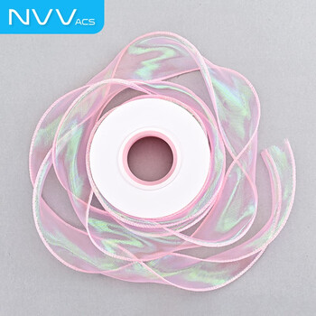 NVV鱼尾纱丝带幻彩纱彩带纱带鲜花包装纸丝带绸带圣诞节情人节礼品diy礼物花束蛋糕打包缎带LPZ-SD2