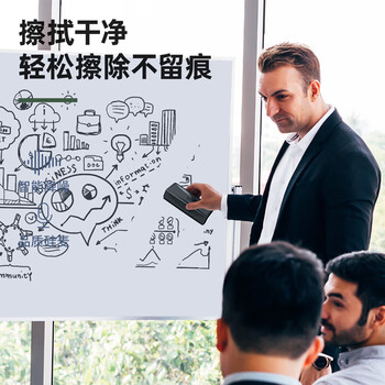 得力（deli）【开学文具】112*55*40mm白板擦背面磁性吸附黑板擦静电布料 时尚办公板擦白板笔板擦配件颜色随机