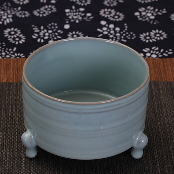 汝窑三足香炉- 京东